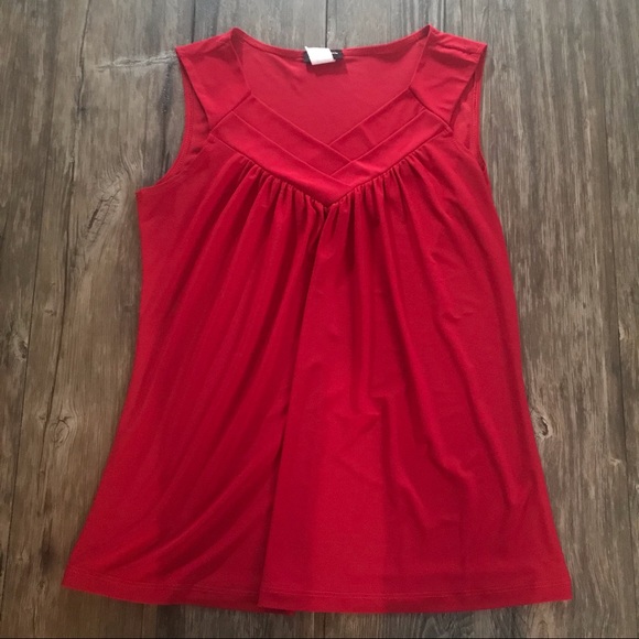 PERCEPTION CONCEPTS Sleeveless Red Blouse - Picture 2 of 5